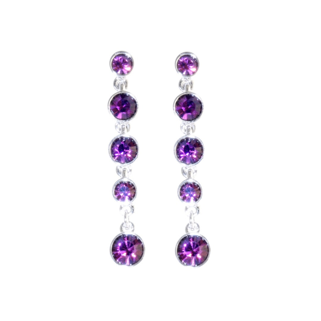 Amethyst Crystal Fringe Tiara Earrings