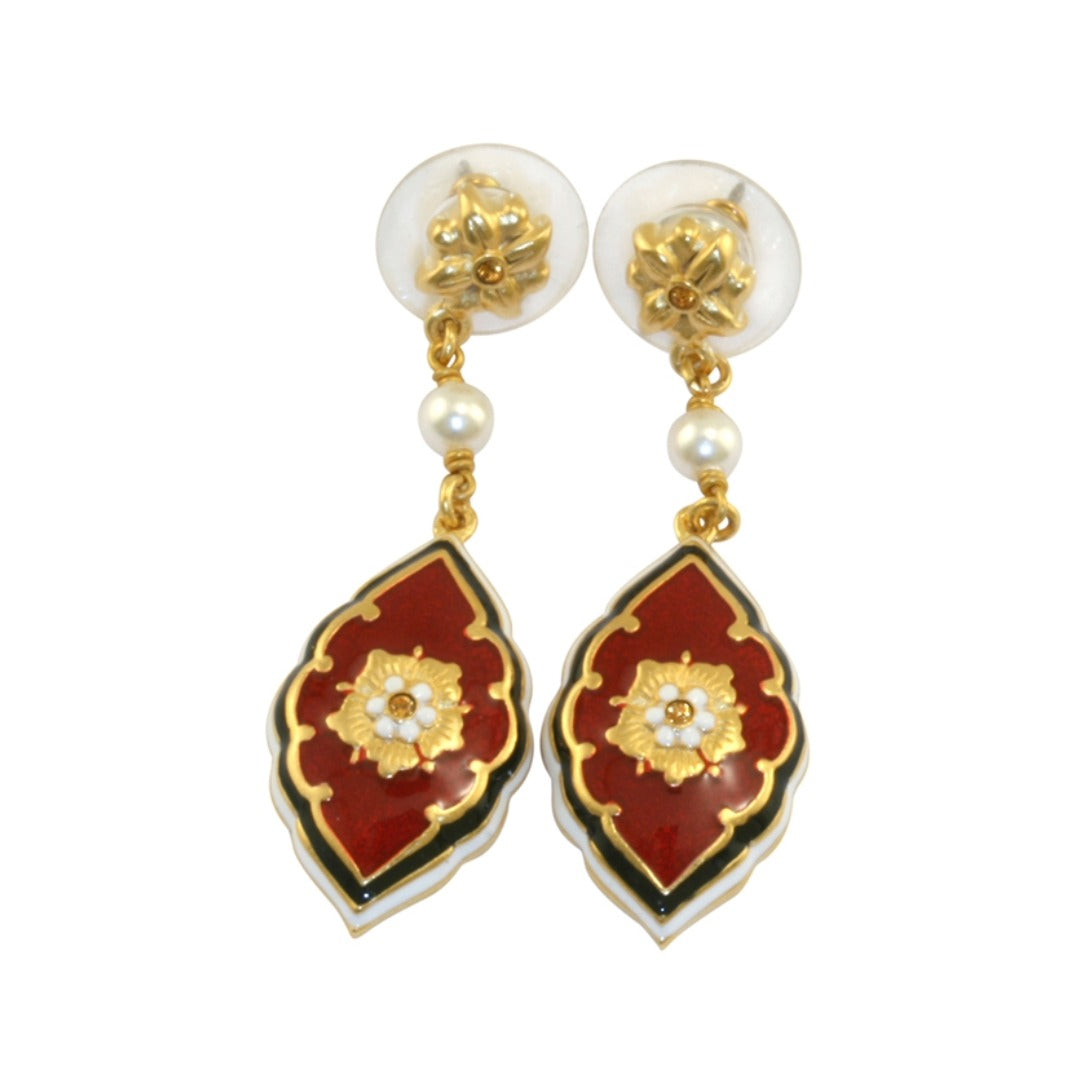 Medieval Floral Rouge Earrings