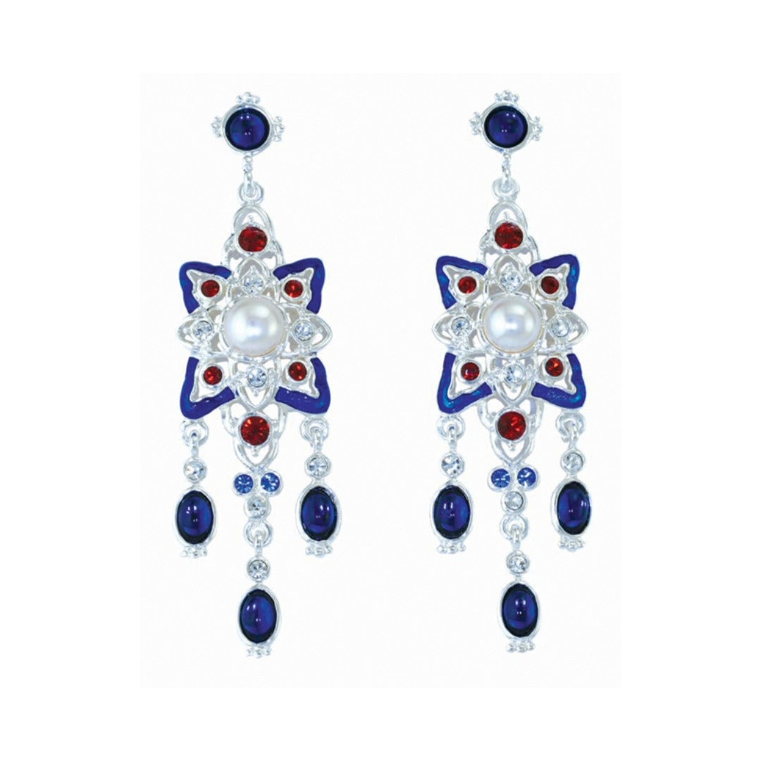 Renaissance Revival Blue Earrings
