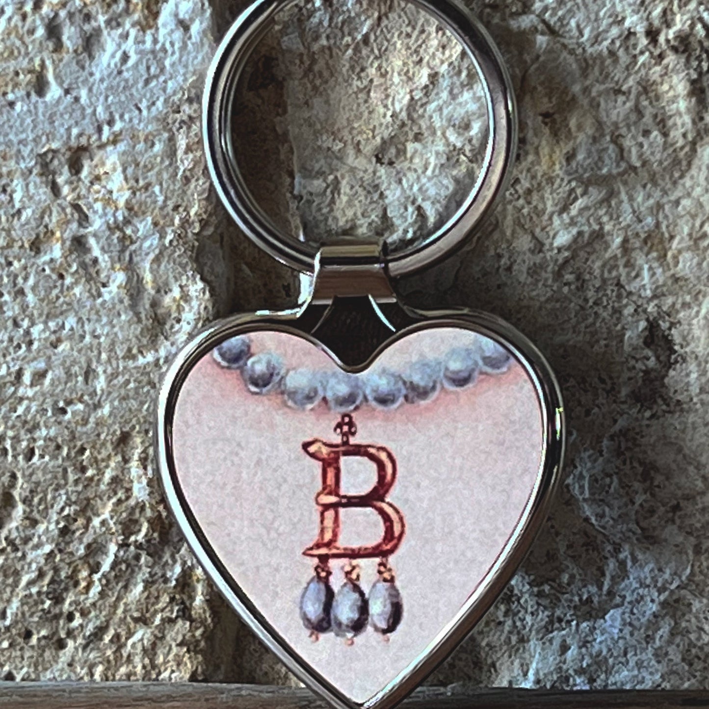B Heart Keyring