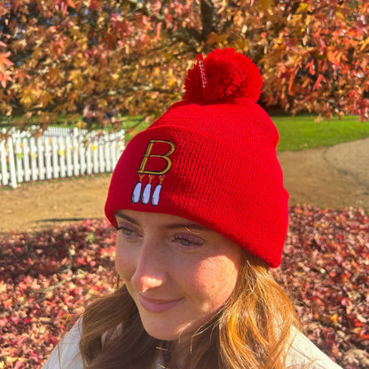B Necklace Beanie Red
