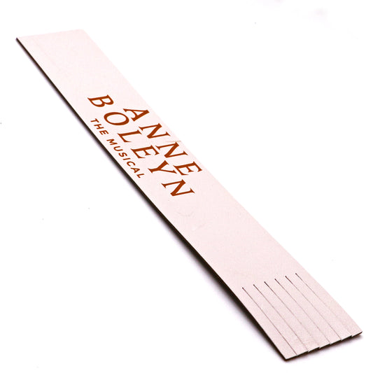 Anne Boleyn the Musical Leather Bookmark Text