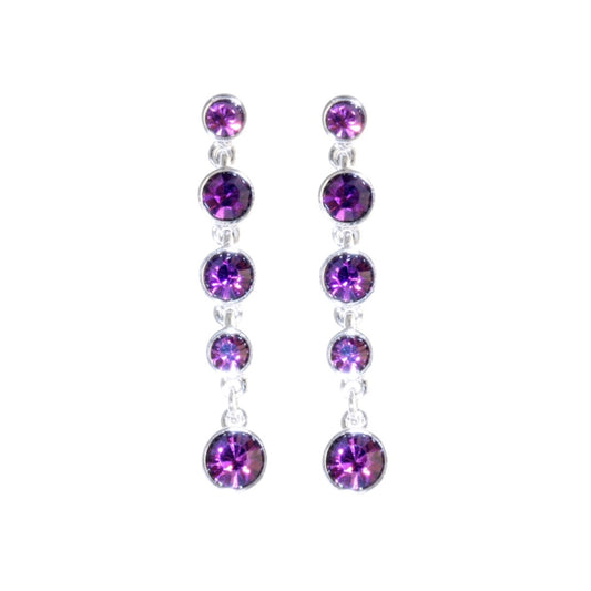 Amethyst Crystal Fringe Tiara Earrings