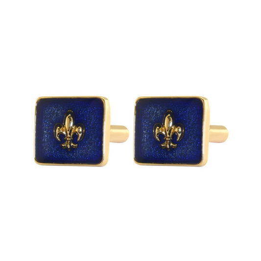 Blue Enamelled Fleur Cufflinks