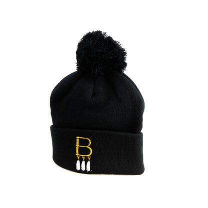 B Necklace Beanie Black