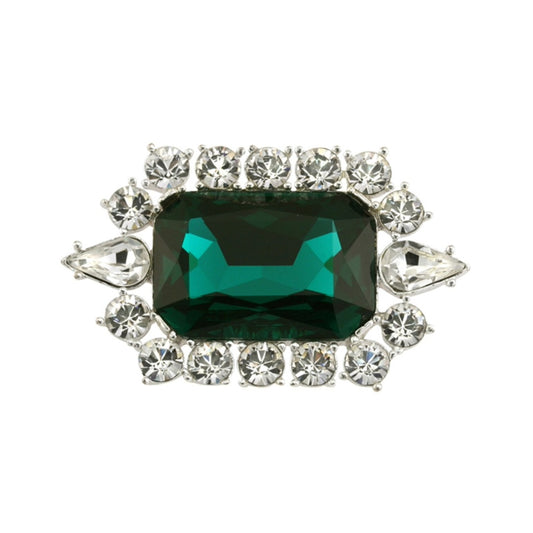 British Crown of India Emerald Crystal Brooch
