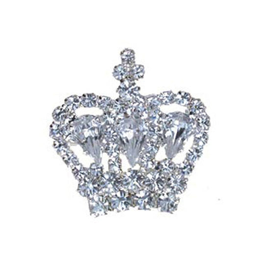 Diamond Crown Silver Toned Brooch