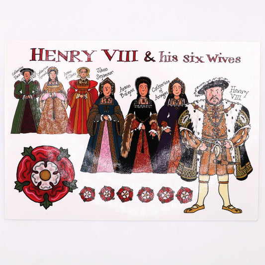 Henry VIII and Wives Postcard