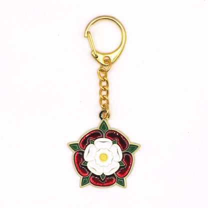 Tudor Rose Enamel Keyring