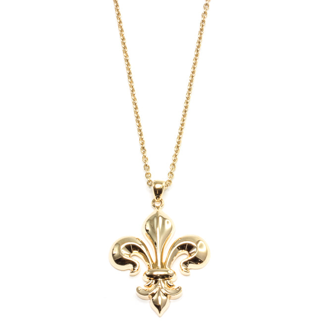 Large Fleur De Lys Gold Pendant