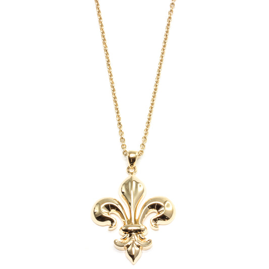 Large Fleur De Lys Gold Pendant
