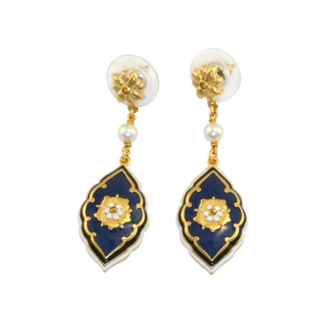 Medieval Floral Azure Earrings