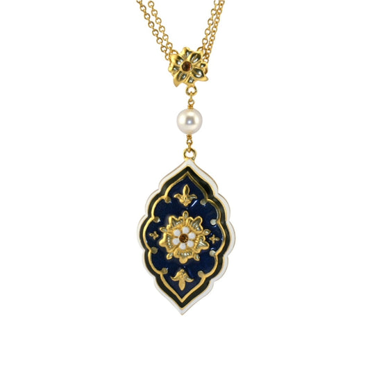 Medieval Floral Azure Pendant