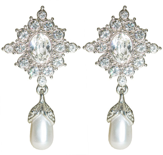 Princess Diana Crystal & Pearl Earrings