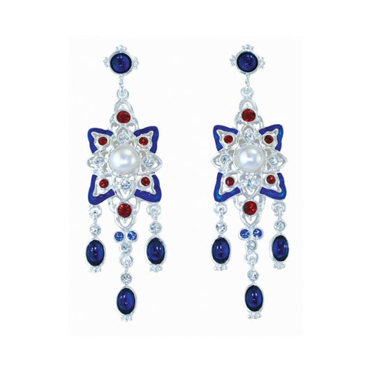 Renaissance Revival Blue Earrings