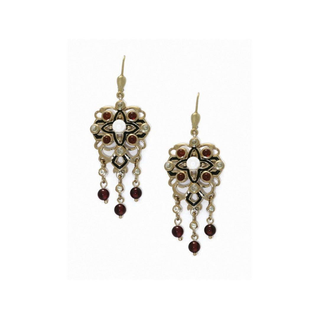 Renaissance Revival Gem Earrings 9ct Gold