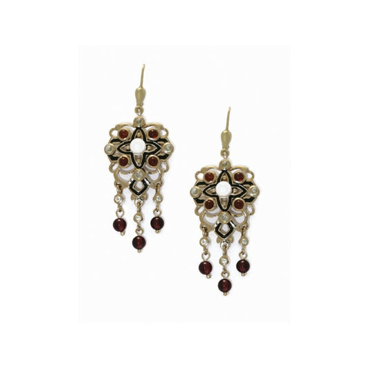 Renaissance Revival Gem Earrings 9ct Gold