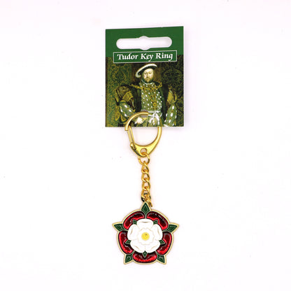Tudor Rose Enamel Keyring